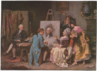 George Washington having his portrait painted